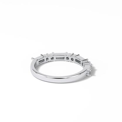 0.64 TCW Baguette and Round Shaped Wedding Band 7