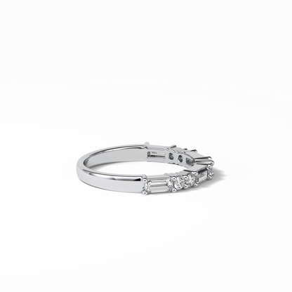 0.64 TCW Baguette and Round Shaped Wedding Band 2