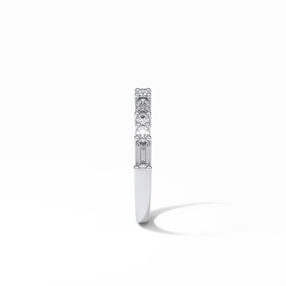0.64 TCW Baguette and Round Shaped Wedding Band 3