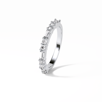 0.64 TCW Baguette and Round Shaped Wedding Band 4