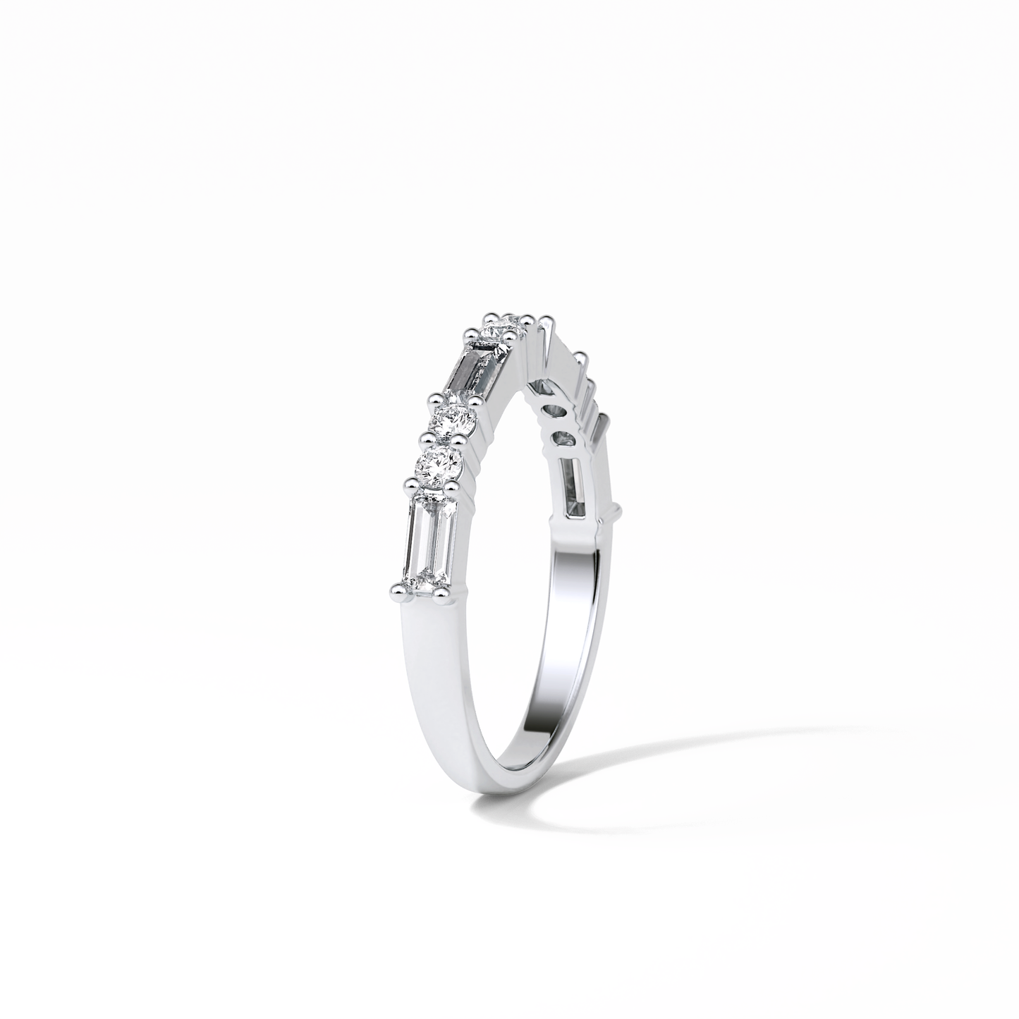 0.64 TCW Baguette and Round Shaped Wedding Band 5