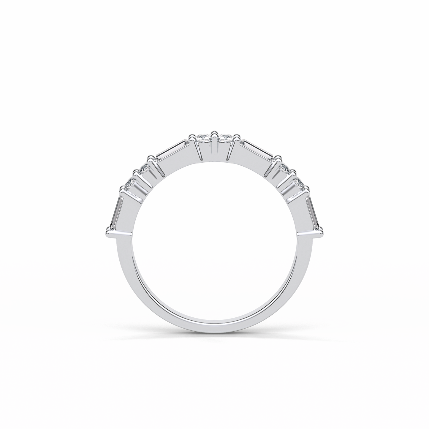 0.64 TCW Baguette and Round Shaped Wedding Band 6