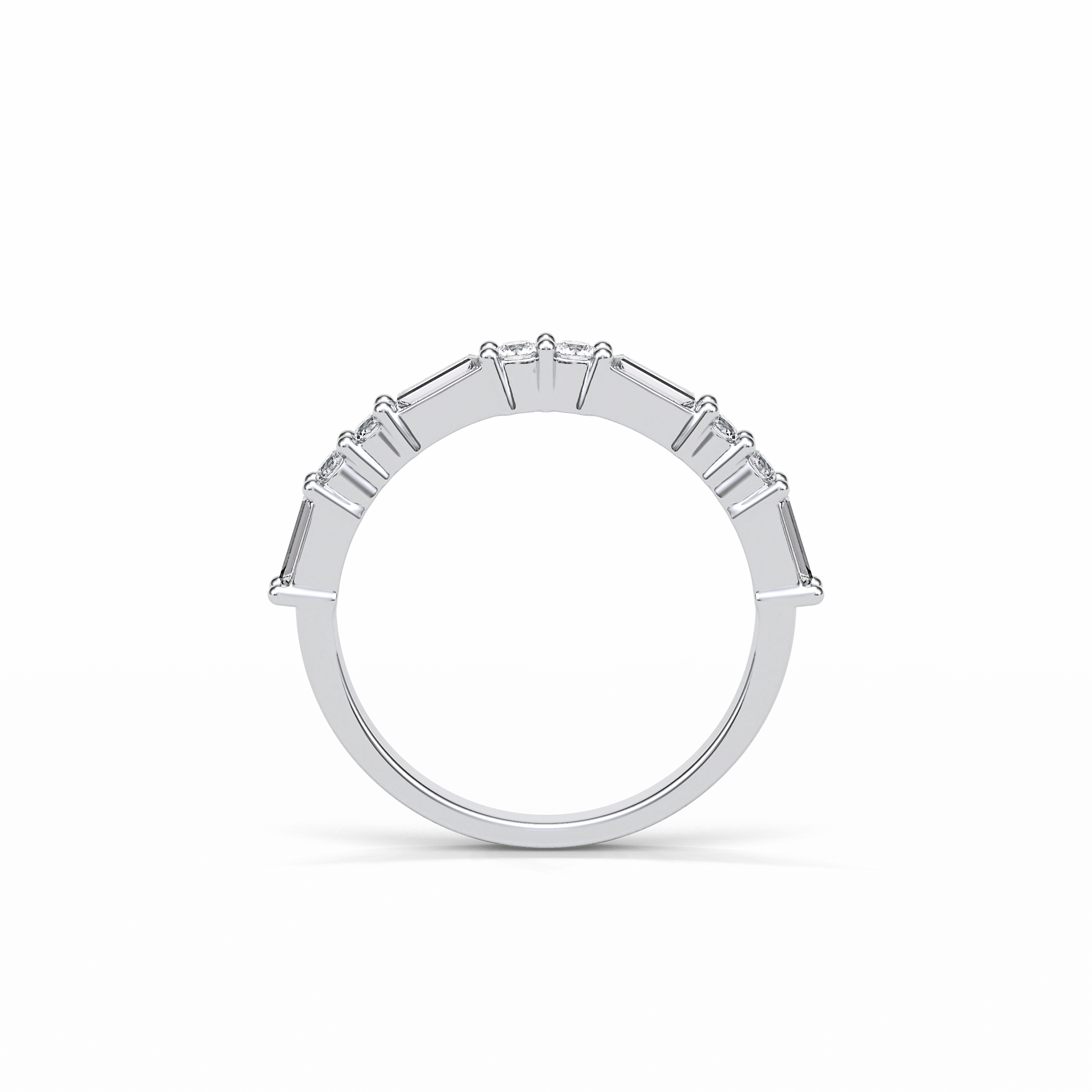 0.64 TCW Baguette and Round Shaped Wedding Band 6