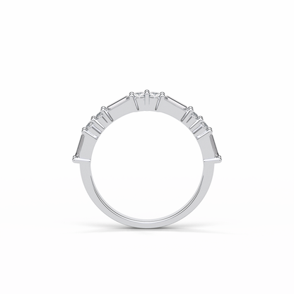 0.64 TCW Baguette and Round Shaped Wedding Band 6