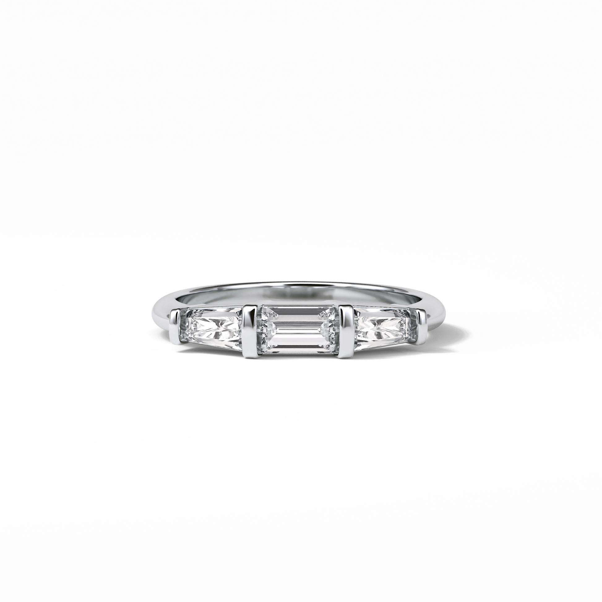 0.52 TCW Baguette Shaped Wedding Band 1