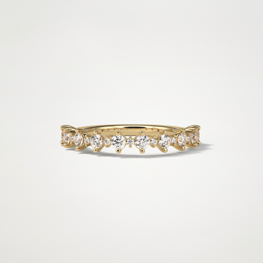 0.3 TCW Round Lab Grown Diamond Half Eternity Wedding Band