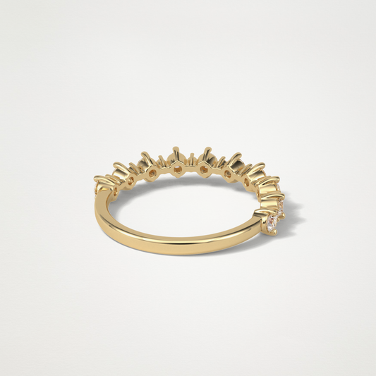 0.52 TCW Round Lab Grown Diamond Half Eternity Wedding Band