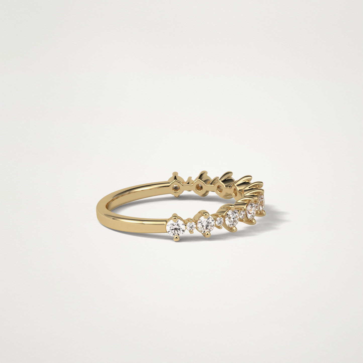 0.3 TCW Round Lab Grown Diamond Half Eternity Wedding Band