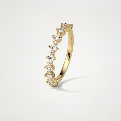 0.3 TCW Round Lab Grown Diamond Half Eternity Wedding Band