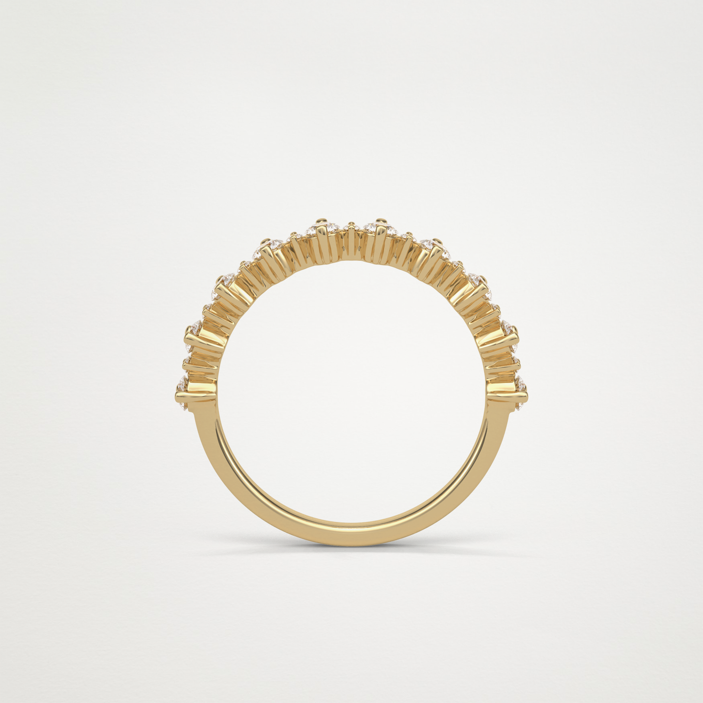 0.3 TCW Round Lab Grown Diamond Half Eternity Wedding Band
