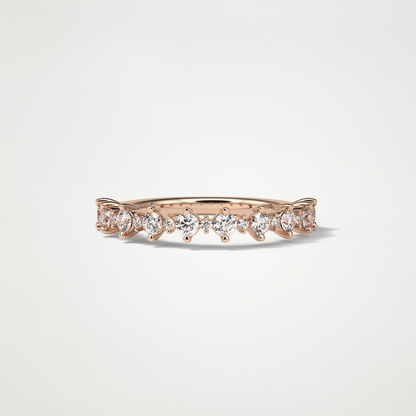 0.3 TCW Round Lab Grown Diamond Half Eternity Wedding Band
