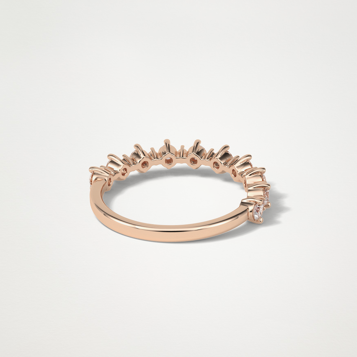 0.3 TCW Round Lab Grown Diamond Half Eternity Wedding Band