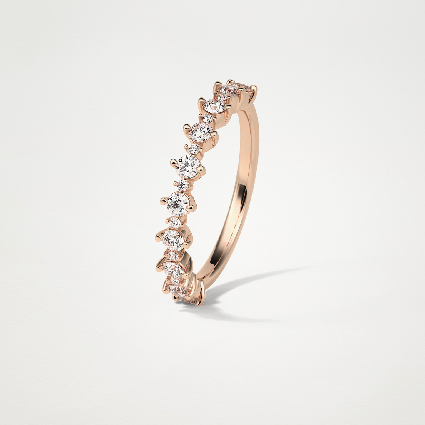 0.3 TCW Round Lab Grown Diamond Half Eternity Wedding Band