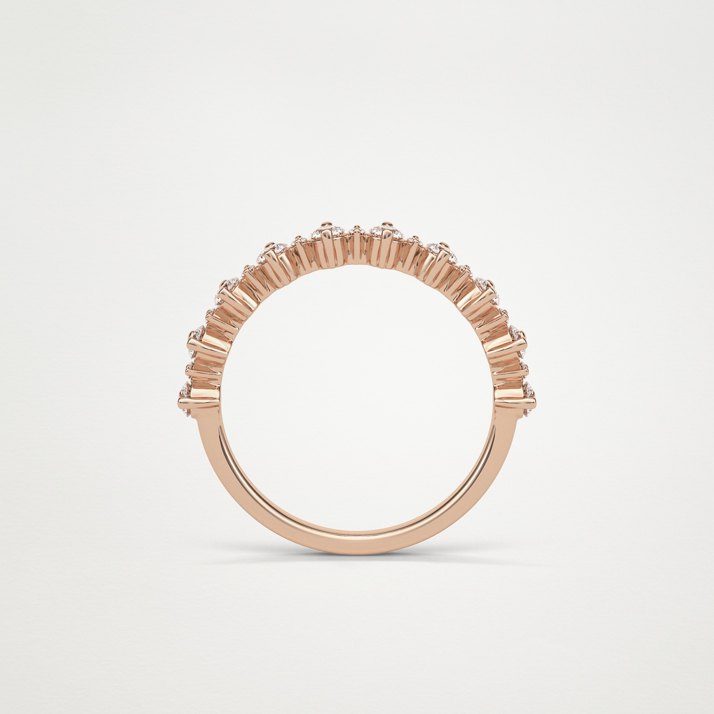 0.3 TCW Round Lab Grown Diamond Half Eternity Wedding Band