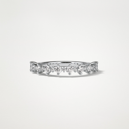 0.3 TCW Round Lab Grown Diamond Half Eternity Wedding Band
