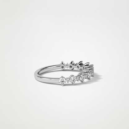 0.3 TCW Round Lab Grown Diamond Half Eternity Wedding Band