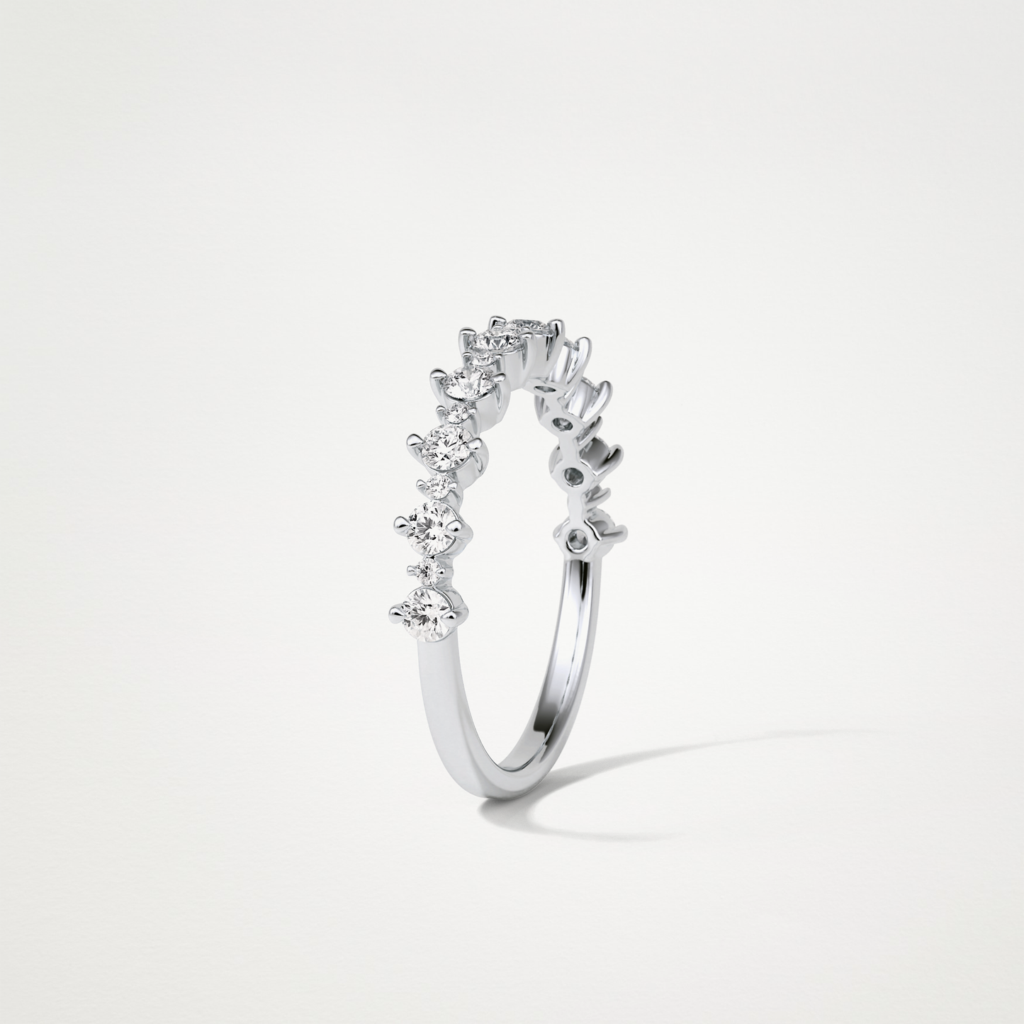0.3 TCW Round Lab Grown Diamond Half Eternity Wedding Band