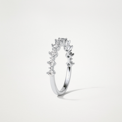 0.3 TCW Round Lab Grown Diamond Half Eternity Wedding Band