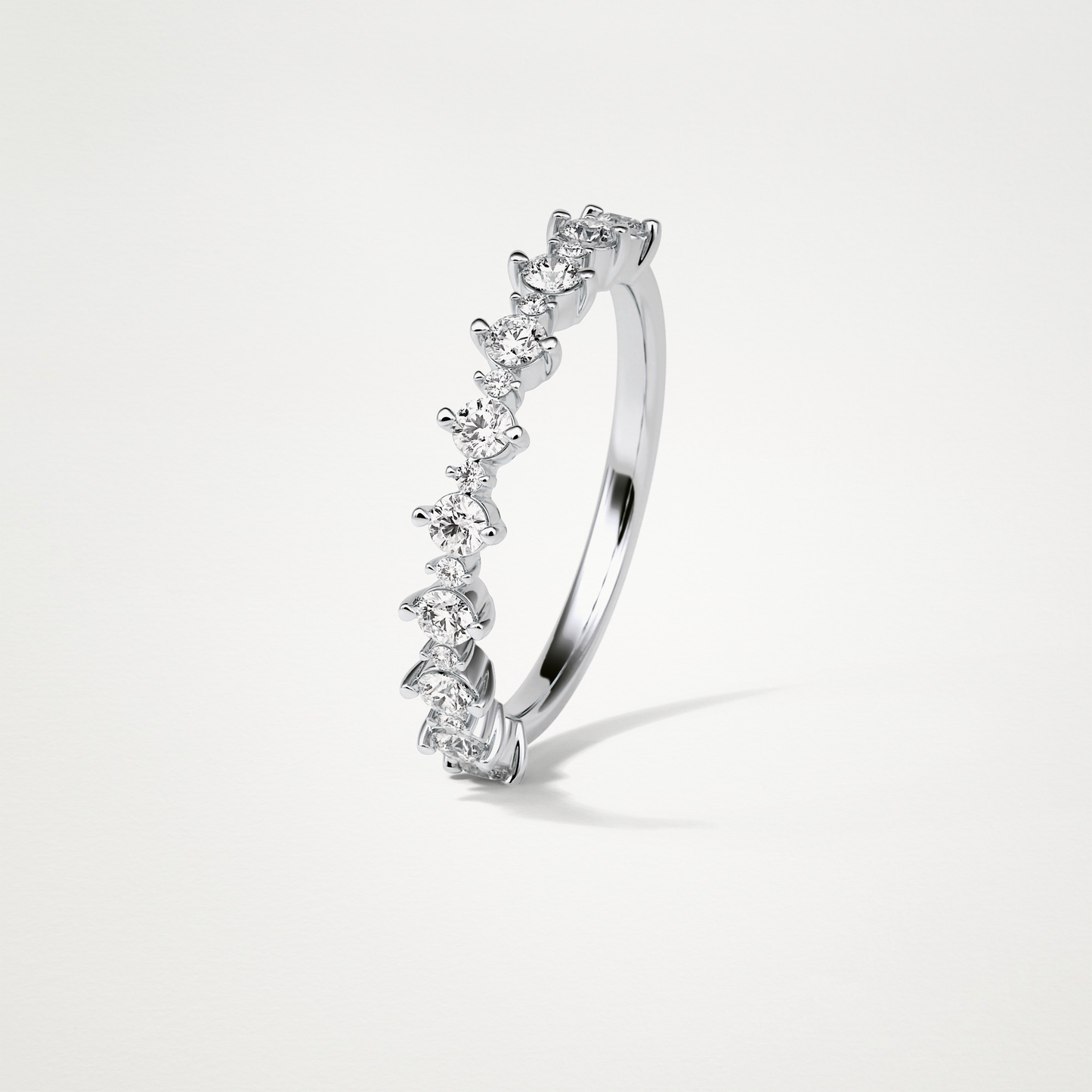 0.3 TCW Round Lab Grown Diamond Half Eternity Wedding Band