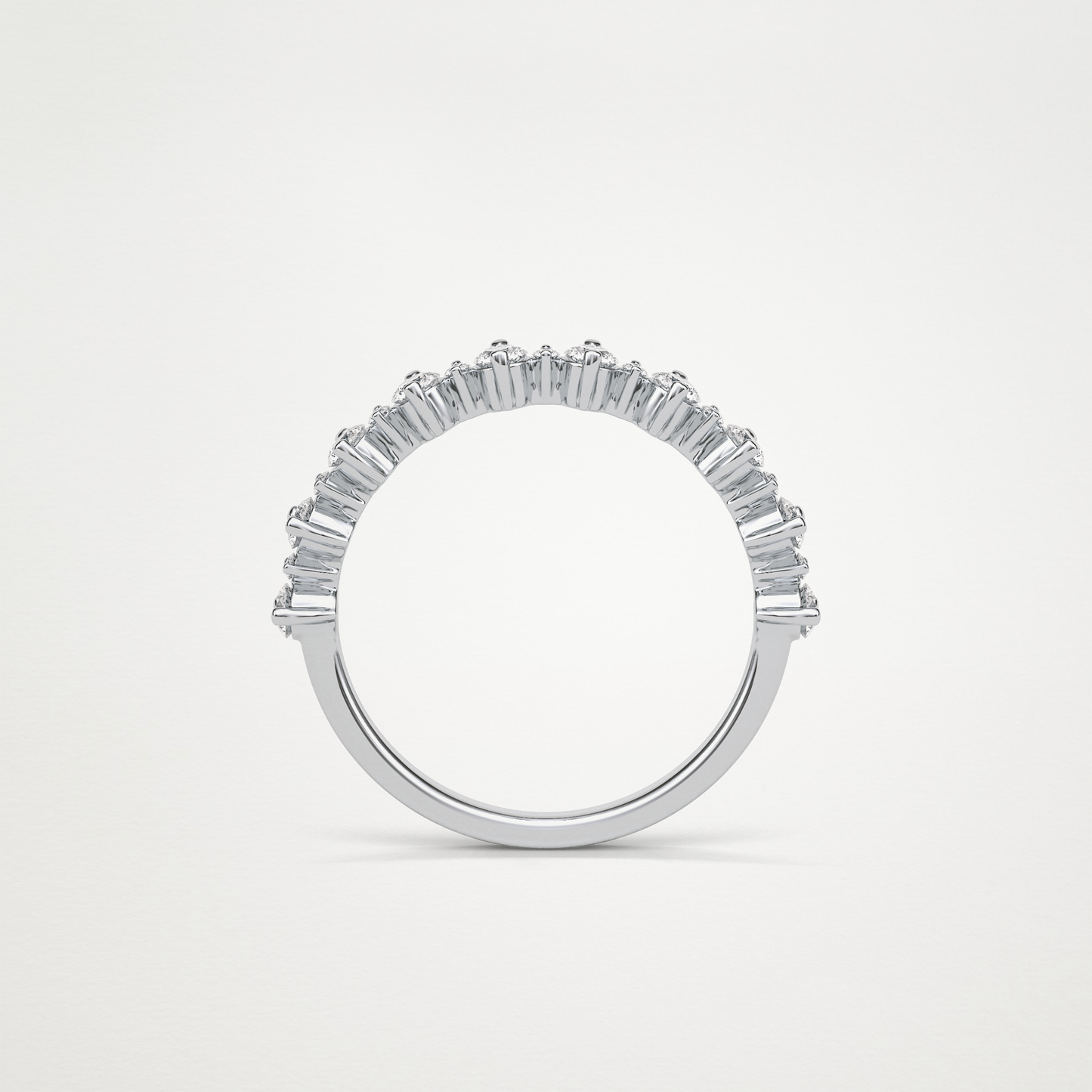 0.3 TCW Round Lab Grown Diamond Half Eternity Wedding Band