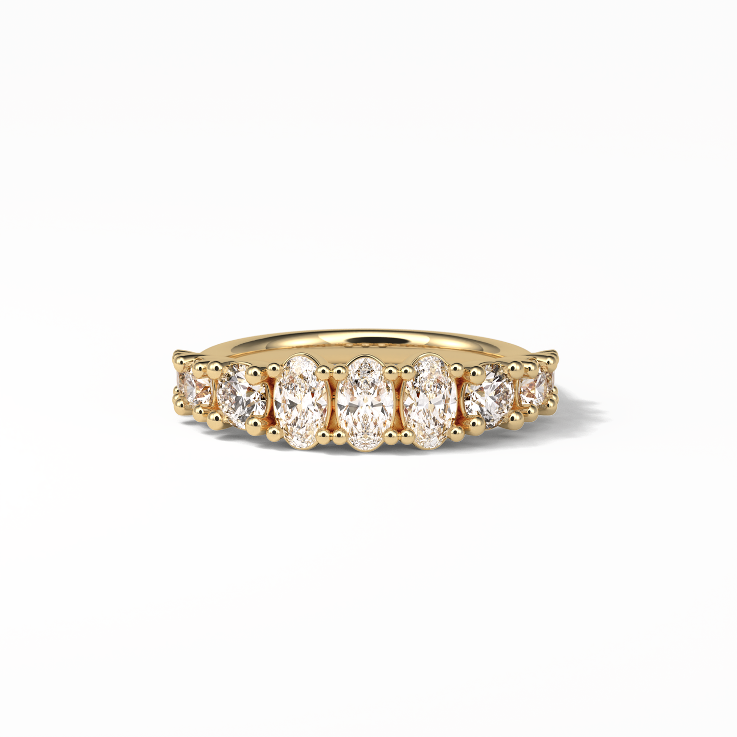 1.2 TCW Oval and Round Shaped Wedding Band 8