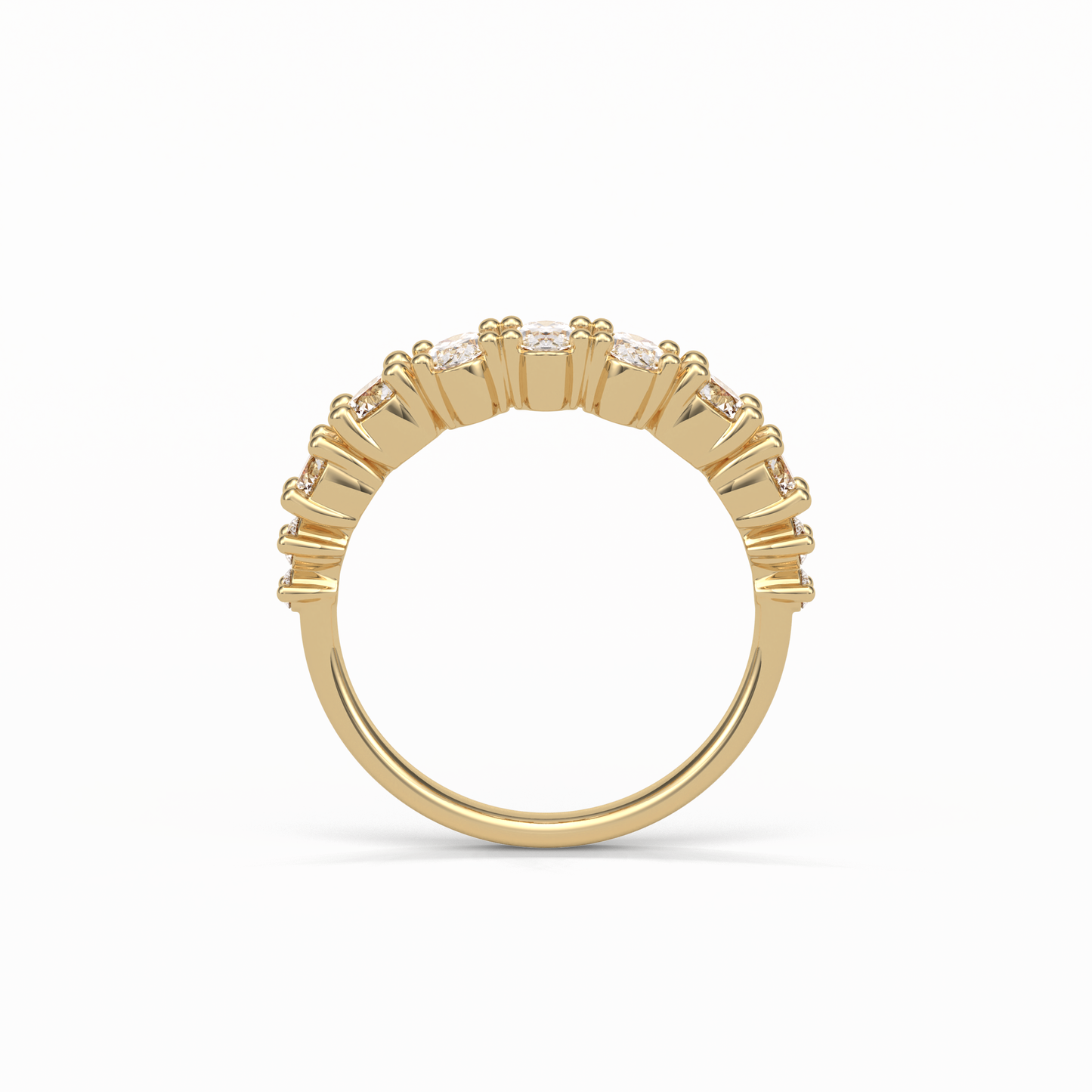 1.2 TCW Oval and Round Shaped Wedding Band 10