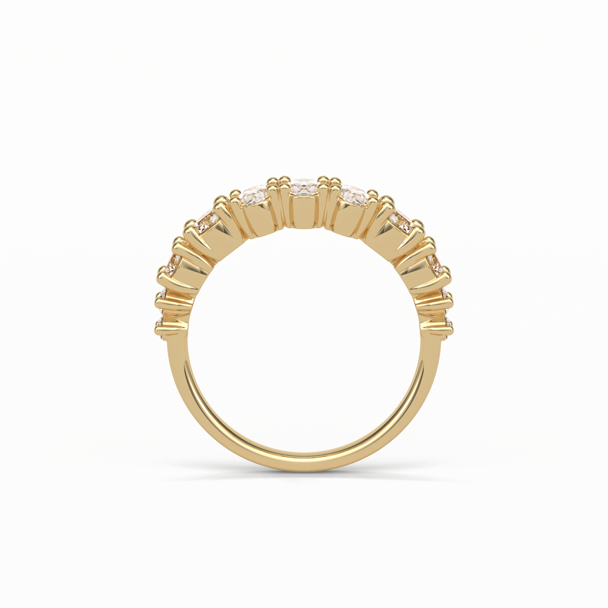 1.2 TCW Oval and Round Shaped Wedding Band 10