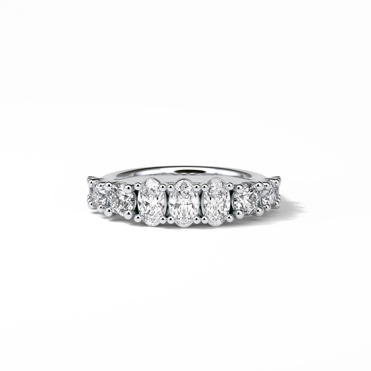 1.2 TCW Oval and Round Shaped Wedding Band 1
