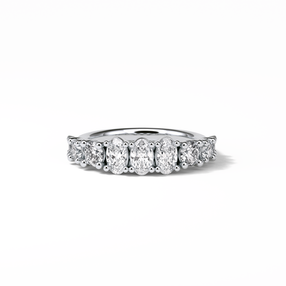 1.2 TCW Oval and Round Shaped Wedding Band 1