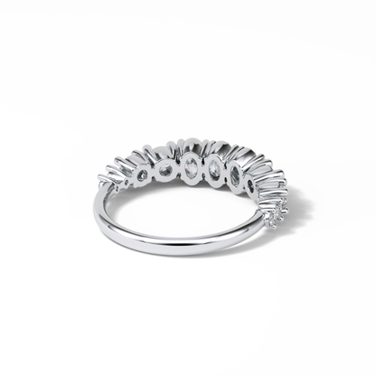 1.2 TCW Oval and Round Shaped Wedding Band 2