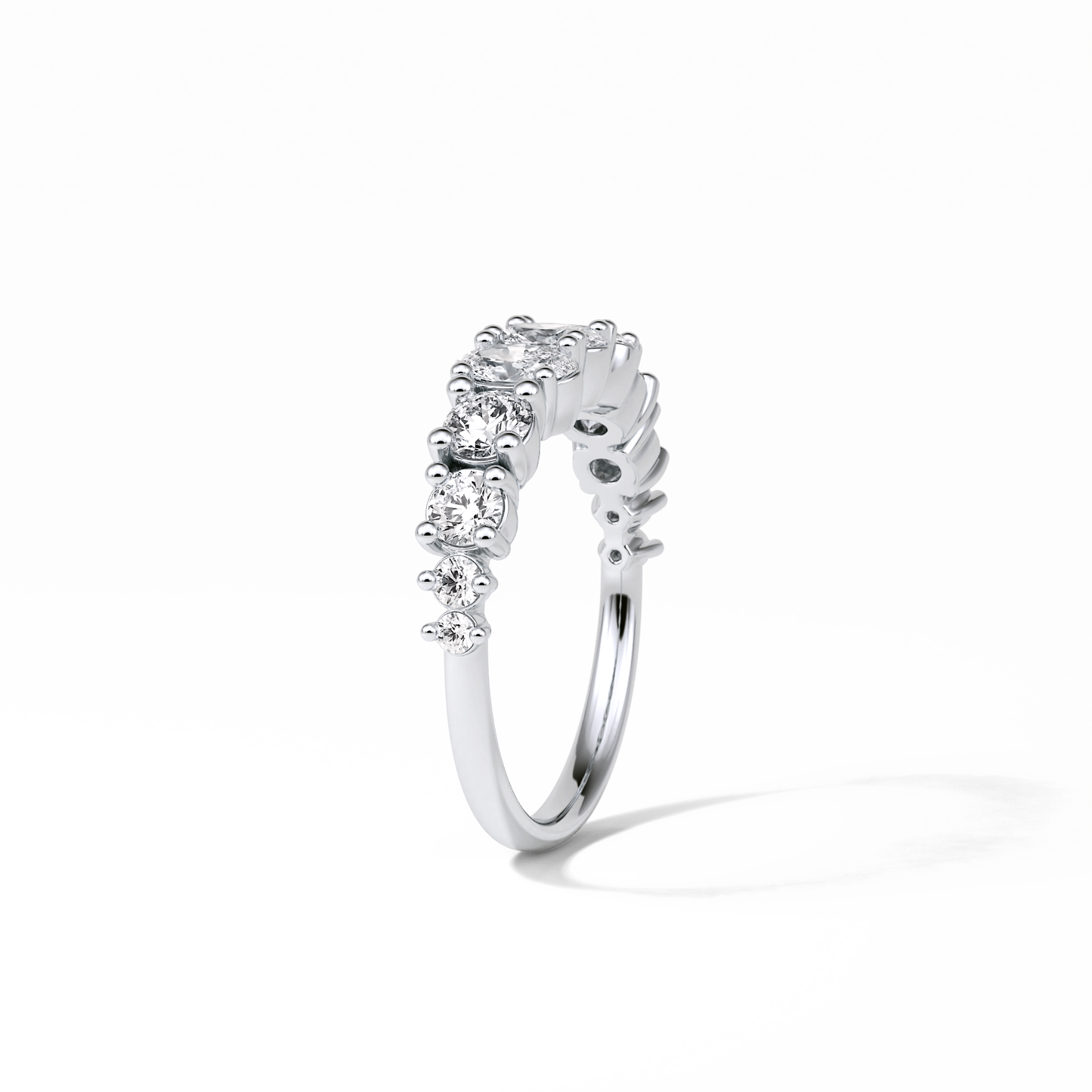 1.2 TCW Oval and Round Shaped Wedding Band 5