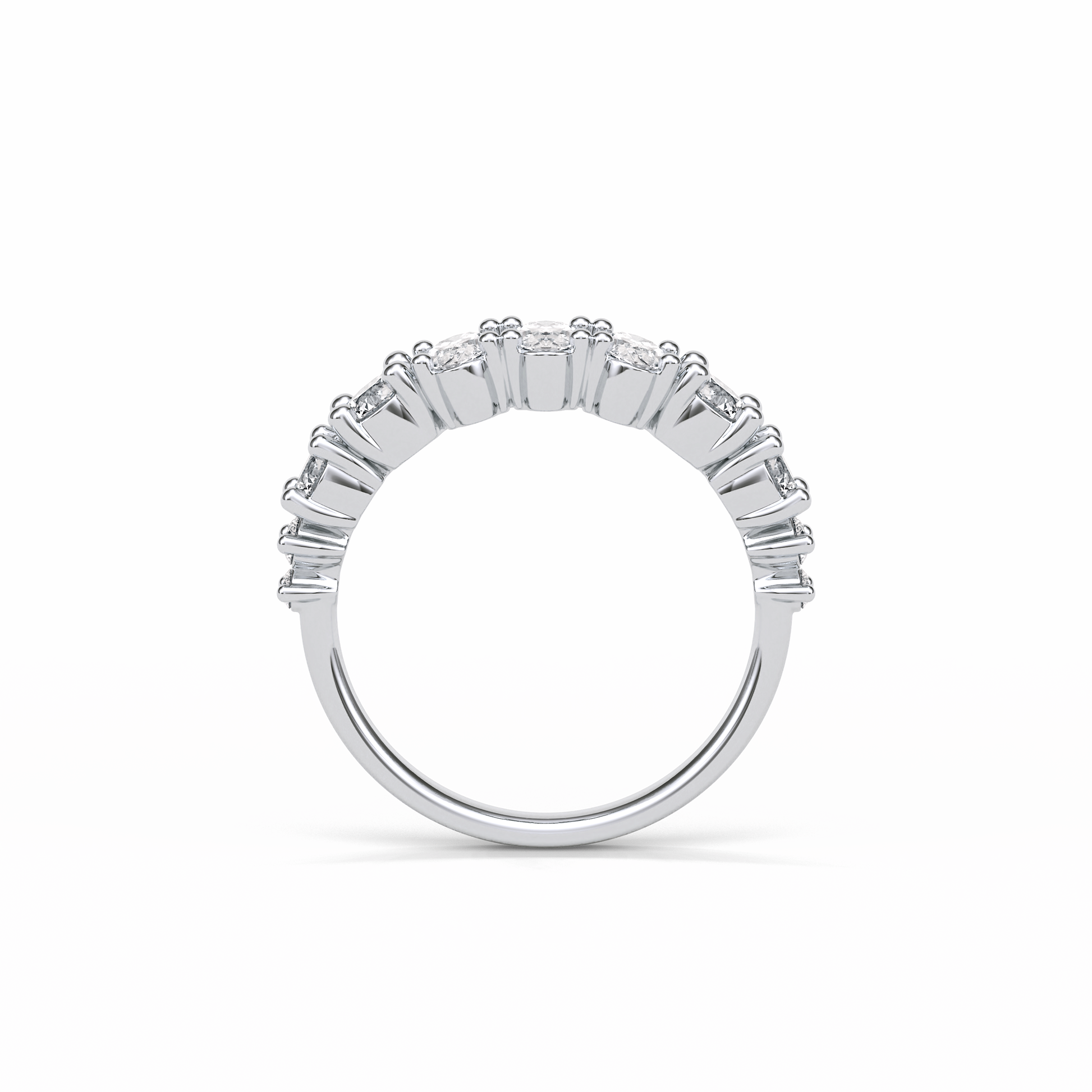 1.2 TCW Oval and Round Shaped Wedding Band 7