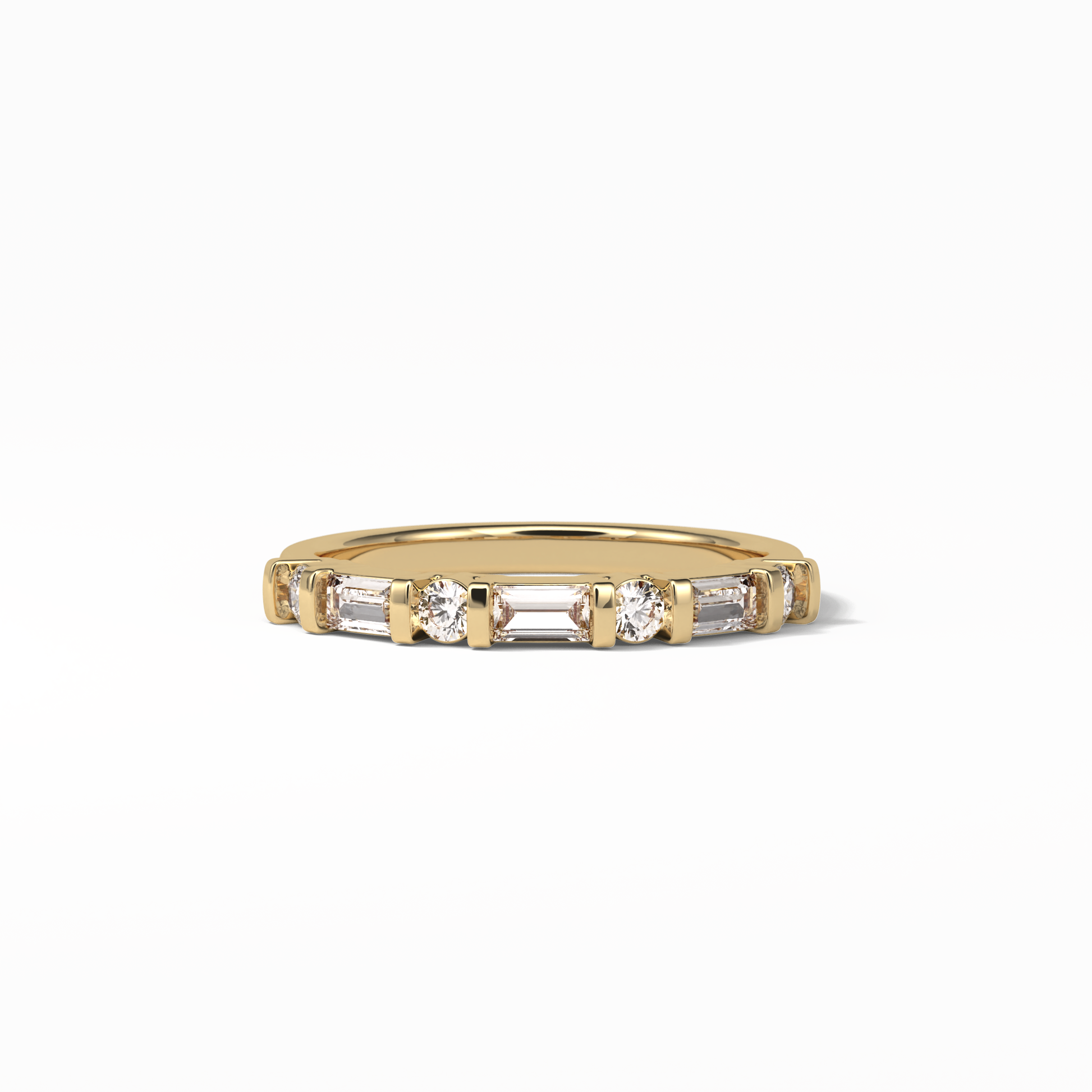 0.42 TCW Baguette and Round Shaped Wedding Band 8