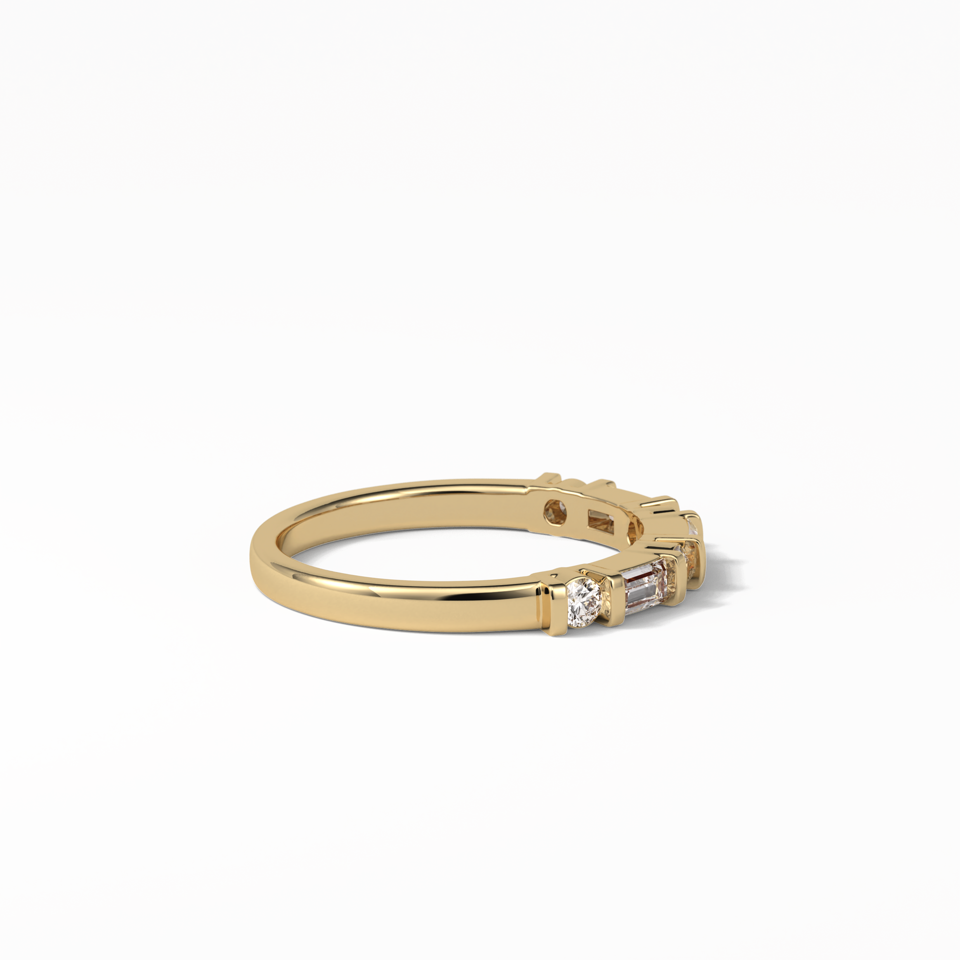 0.42 TCW Baguette and Round Shaped Wedding Band 11