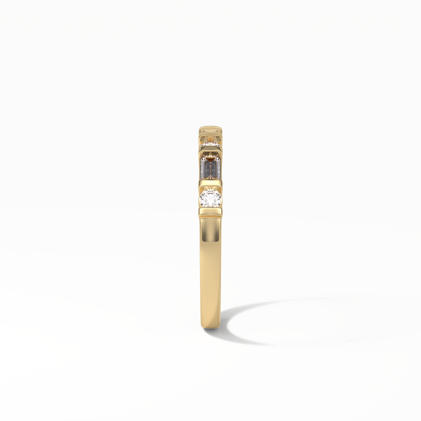 0.42 TCW Baguette and Round Shaped Wedding Band 14