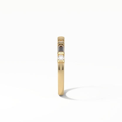 0.42 TCW Baguette and Round Shaped Wedding Band 14