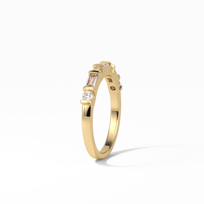0.42 TCW Baguette and Round Shaped Wedding Band 12