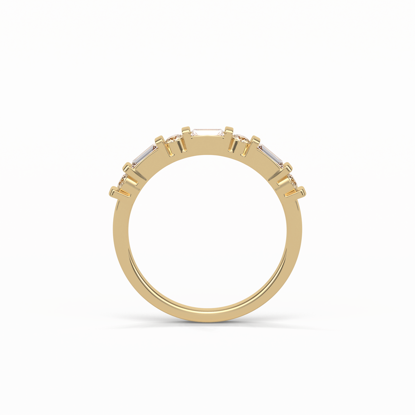 0.42 TCW Baguette and Round Shaped Wedding Band 10