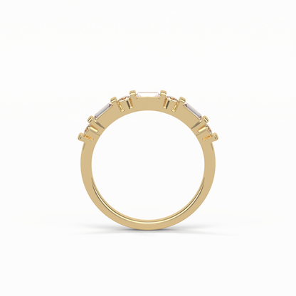 0.42 TCW Baguette and Round Shaped Wedding Band 10
