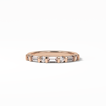 0.42 TCW Baguette and Round Shaped Wedding Band 15