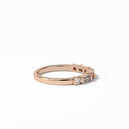 0.42 TCW Baguette and Round Shaped Wedding Band 17
