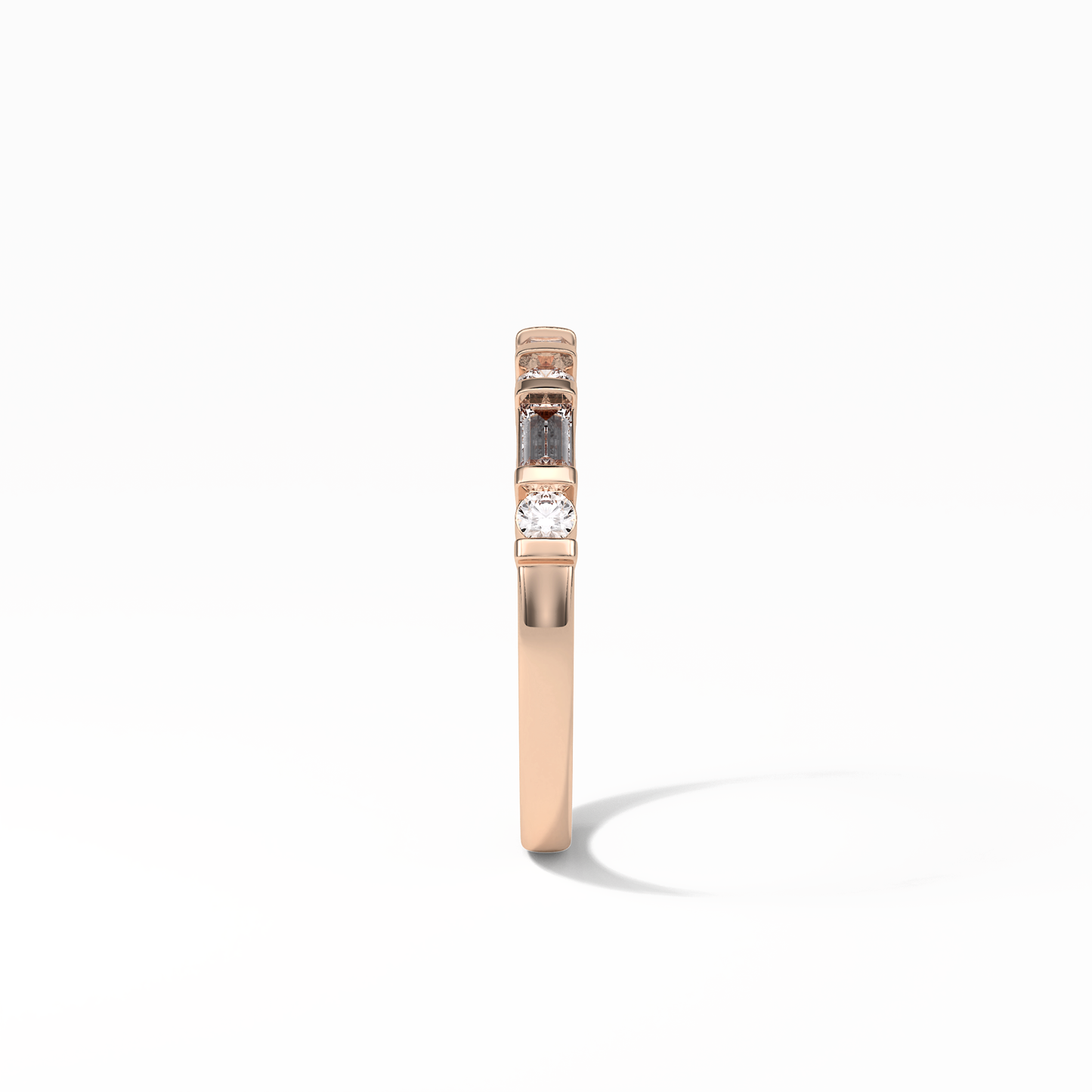 0.42 TCW Baguette and Round Shaped Wedding Band 18