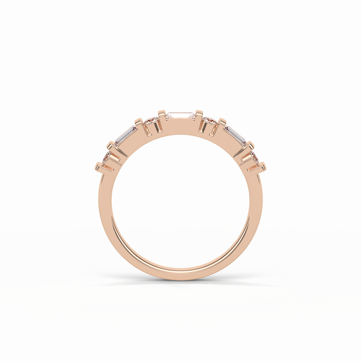 0.42 TCW Baguette and Round Shaped Wedding Band 21