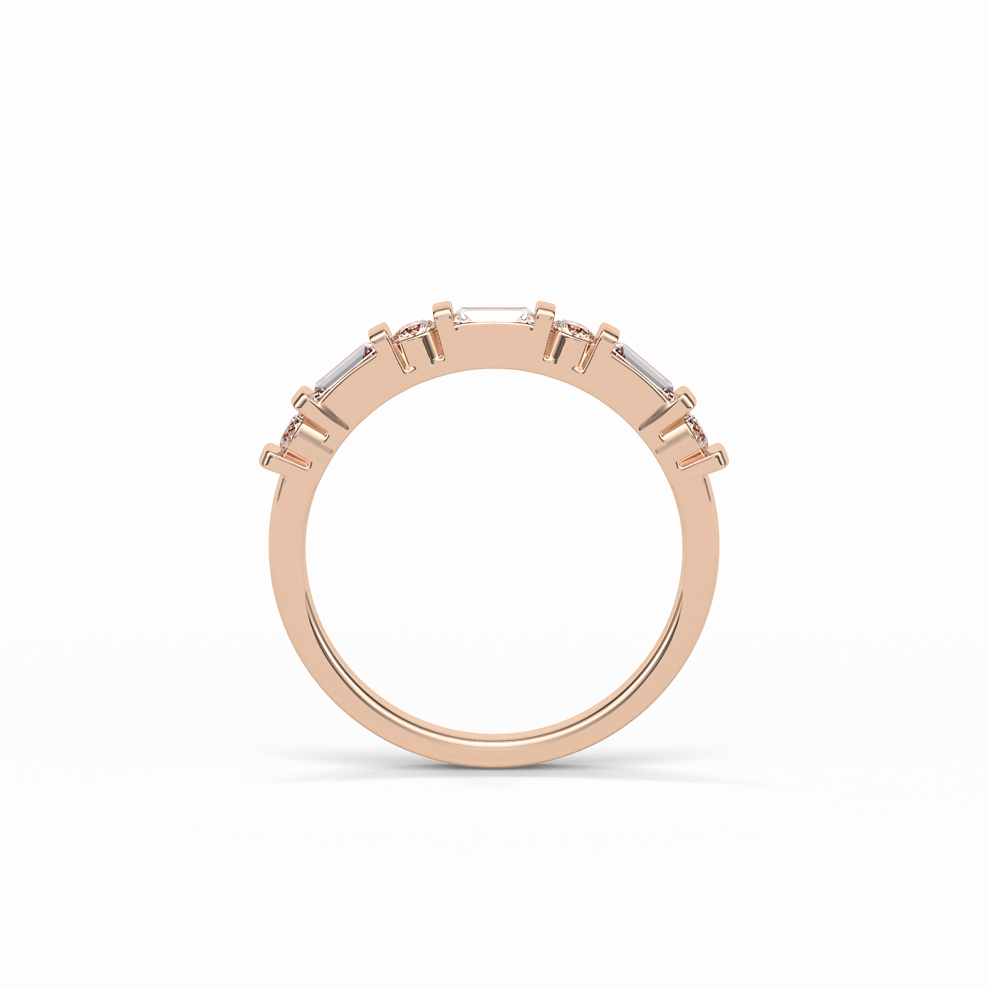 0.42 TCW Baguette and Round Shaped Wedding Band 21