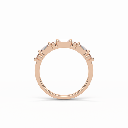 0.42 TCW Baguette and Round Shaped Wedding Band 21