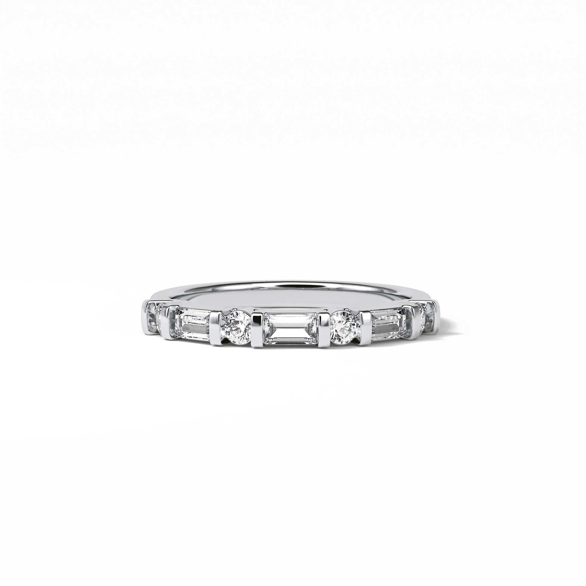 0.42 TCW Baguette and Round Shaped Wedding Band 1