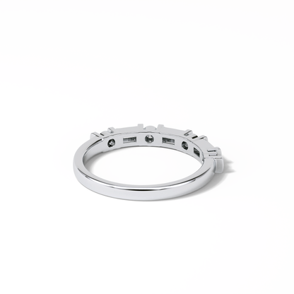 0.42 TCW Baguette and Round Shaped Wedding Band 2
