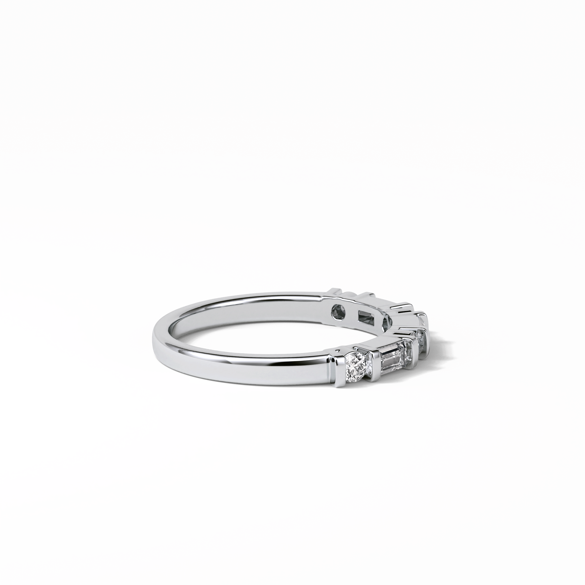 0.42 TCW Baguette and Round Shaped Wedding Band 3