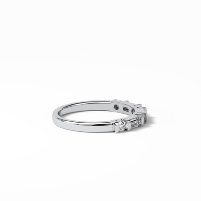 0.42 TCW Baguette and Round Shaped Wedding Band 3