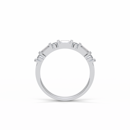 0.42 TCW Baguette and Round Shaped Wedding Band 7